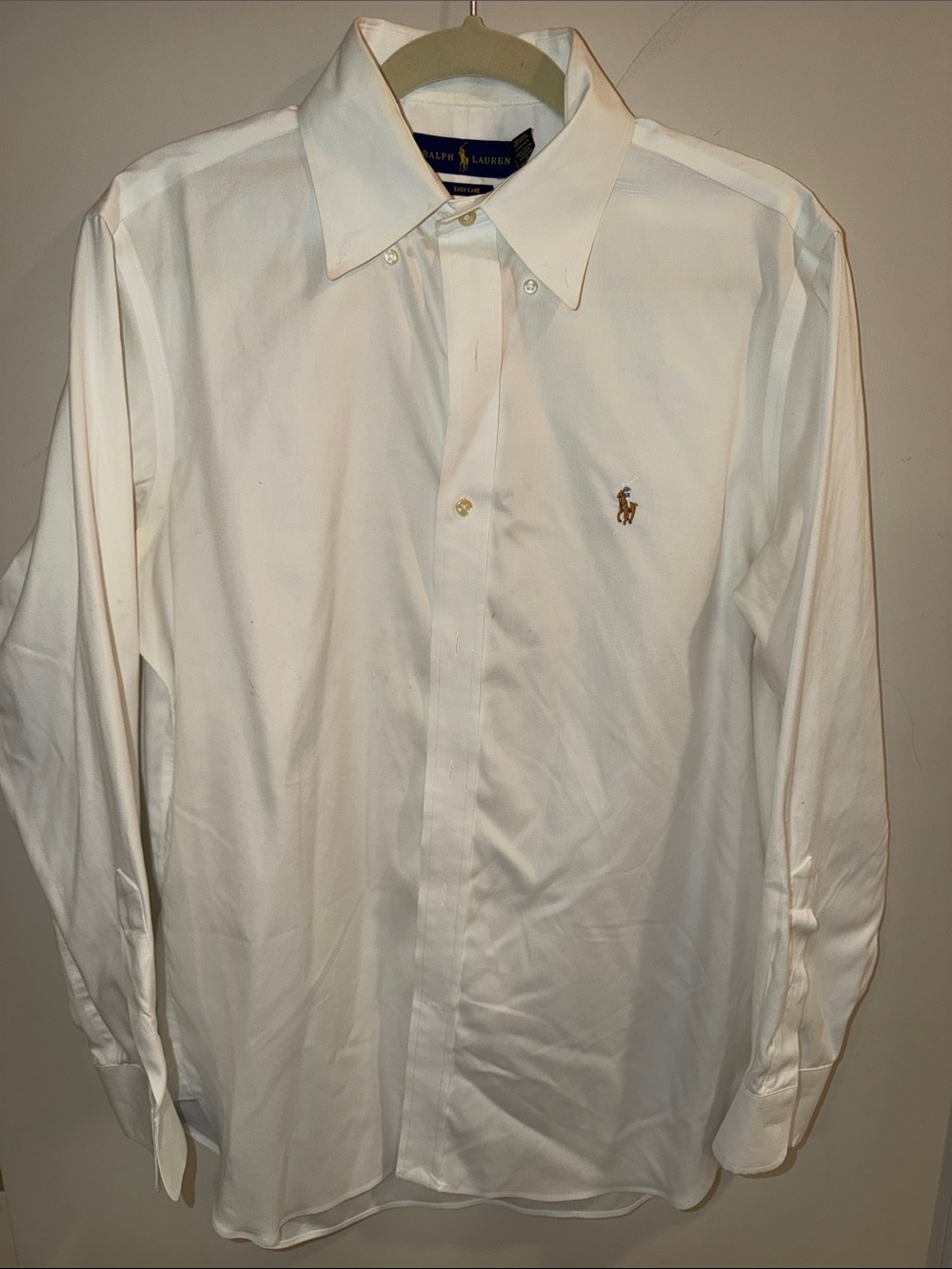Polo by Ralph Lauren White Long-Sleeve Dress Shirt with Pony Logo